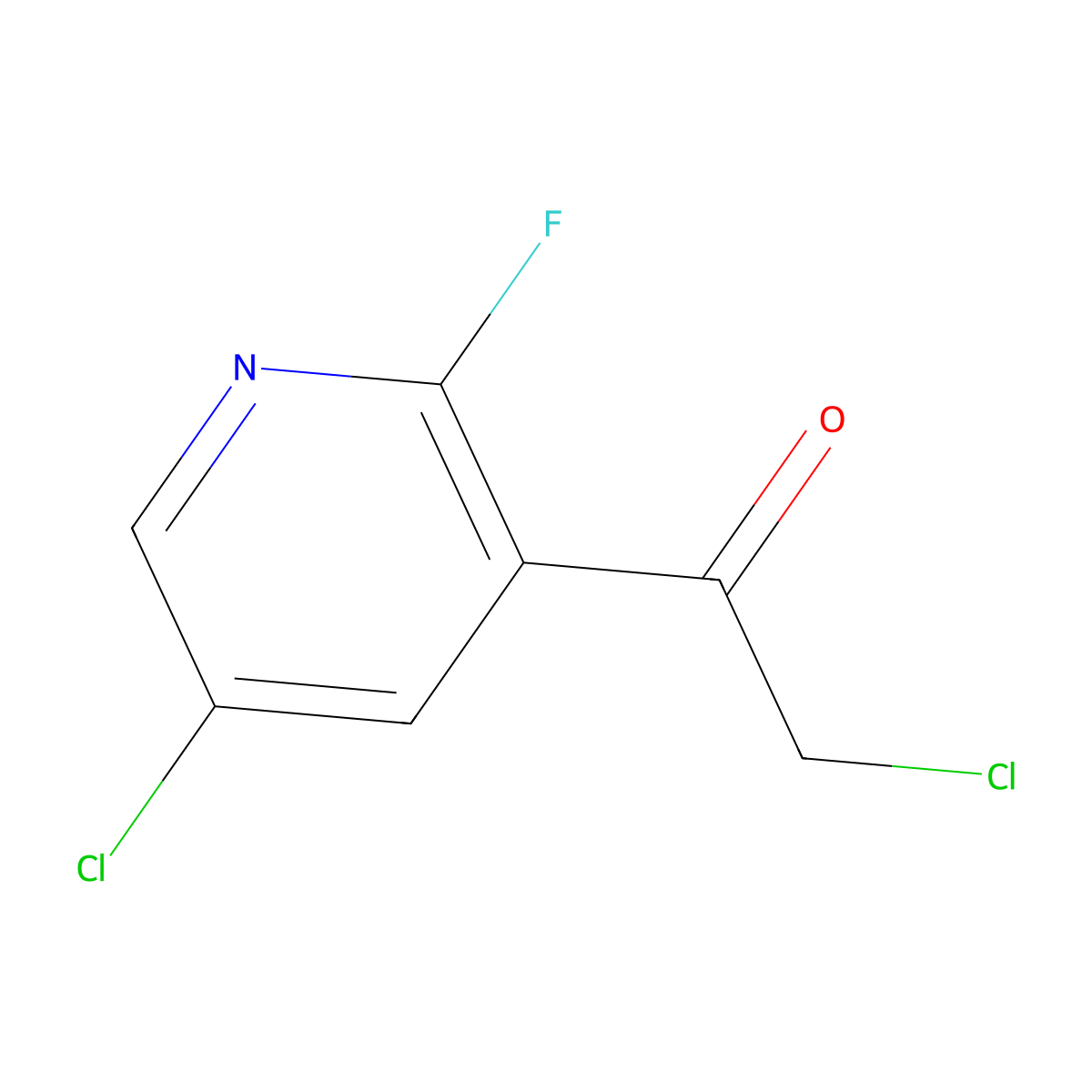 2-Chloro-1-(5-chloro-2-fluoropyridin-3-yl)ethan-1-one molecular structure, CAS 2228453-75-4