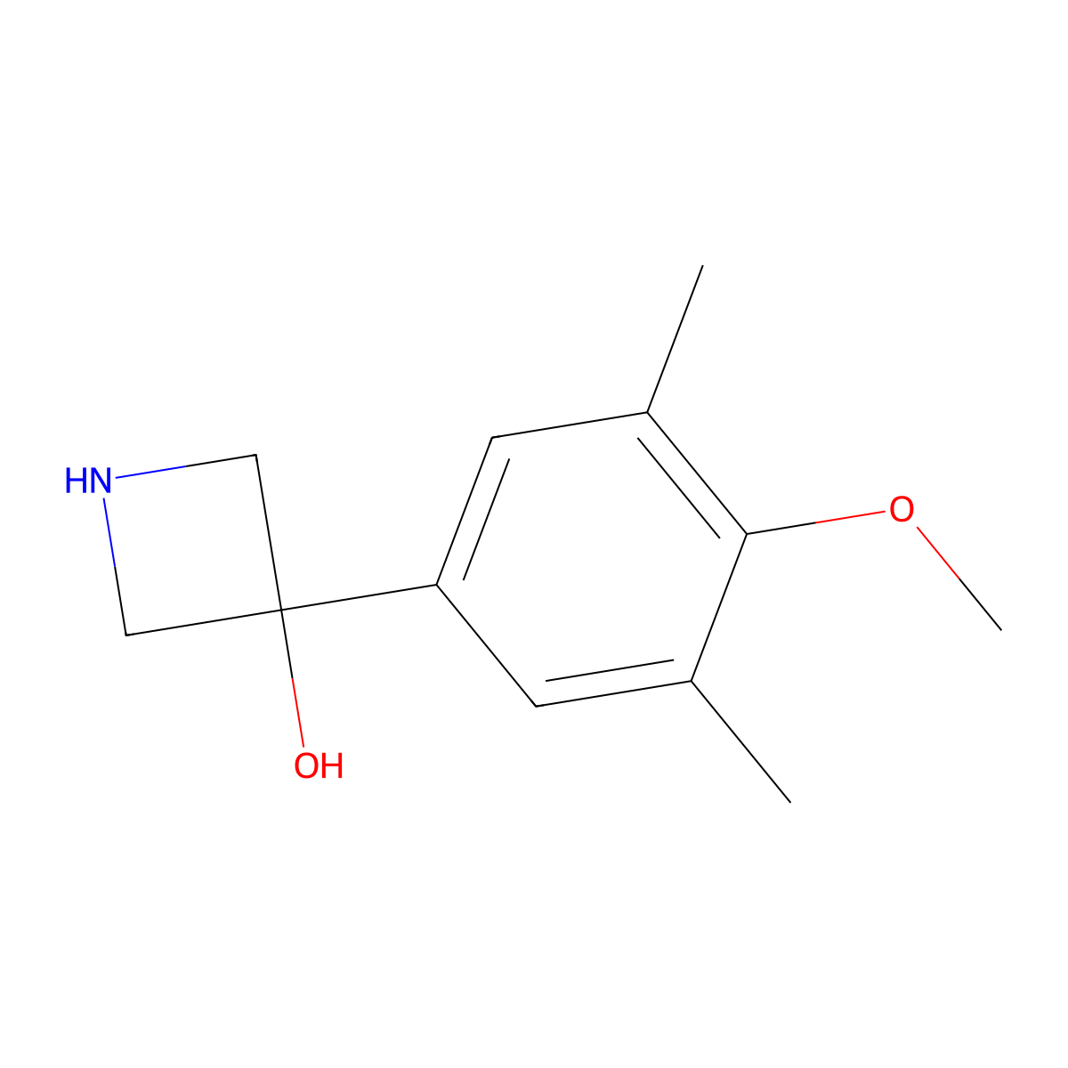 3-(4-Methoxy-3,5-dimethylphenyl)azetidin-3-ol molecular structure, CAS 2228454-72-4