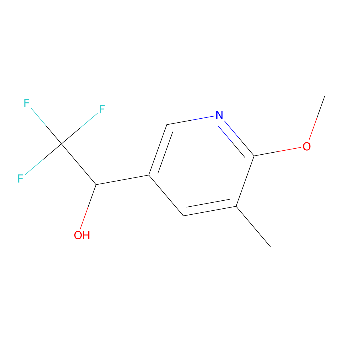 2,2,2-Trifluoro-1-(6-methoxy-5-methylpyridin-3-yl)ethan-1-ol molecular structure, CAS 2228456-14-0