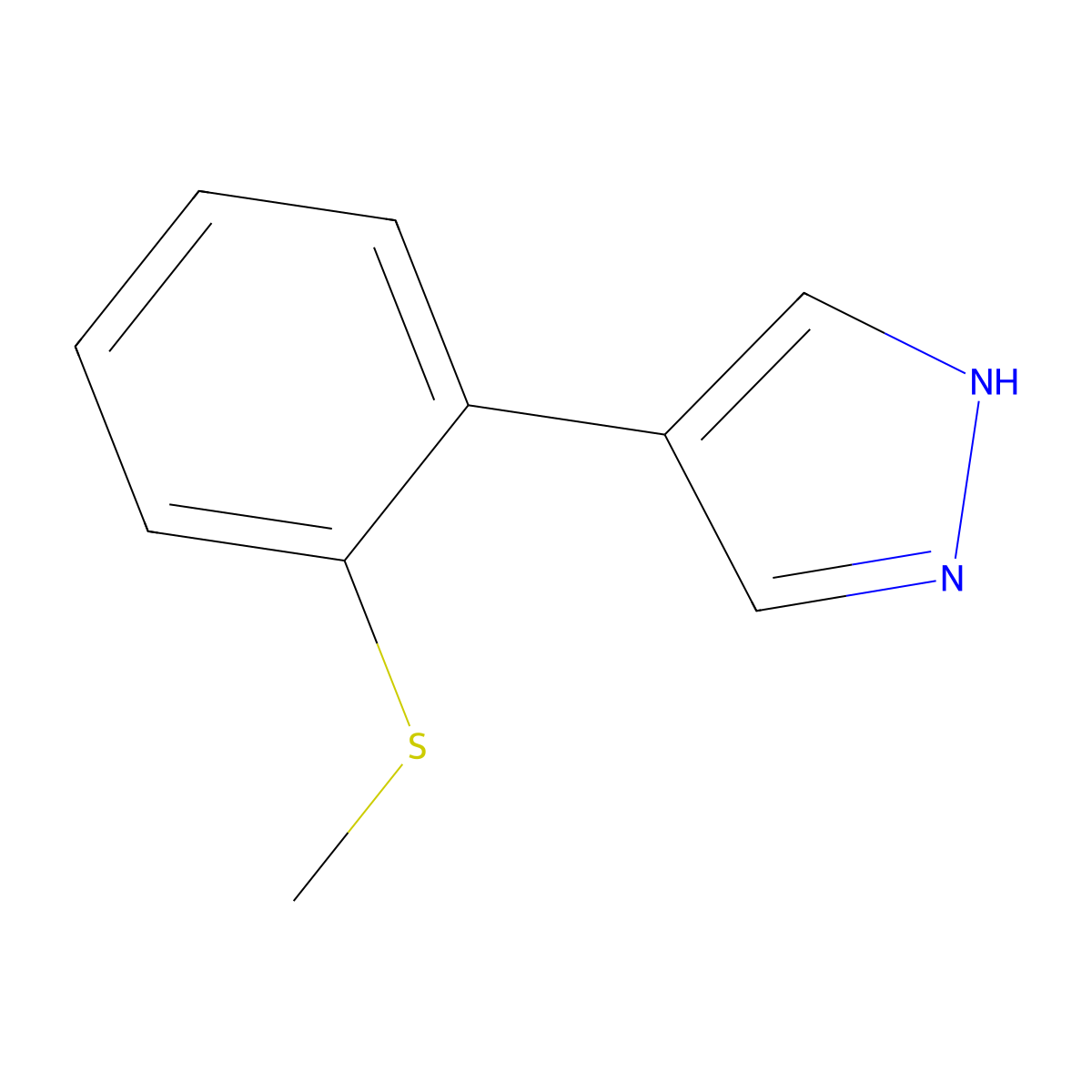 4-[2-(Methylsulfanyl)phenyl]-1h-pyrazole molecular structure, CAS 2228456-27-5