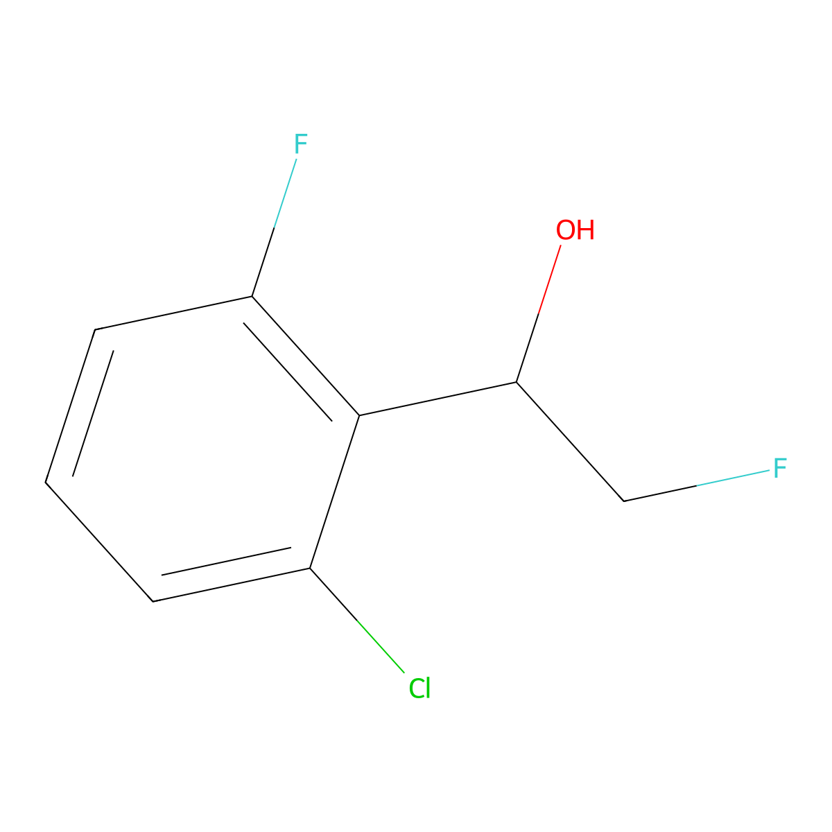 1-(2-Chloro-6-fluorophenyl)-2-fluoroethan-1-ol molecular structure, CAS 2228457-04-1