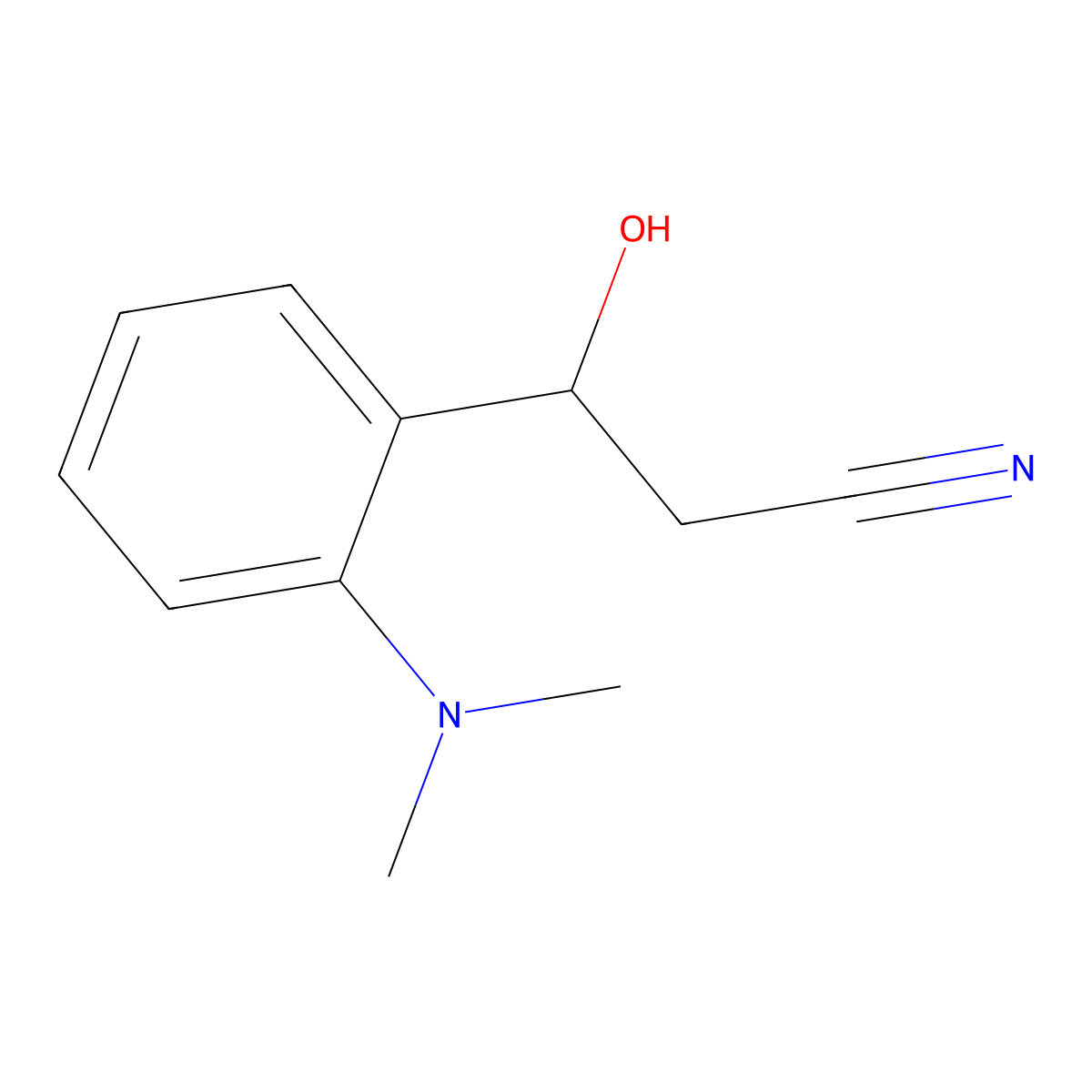 3-[2-(Dimethylamino)phenyl]-3-hydroxypropanenitrile molecular structure, CAS 2228459-35-4