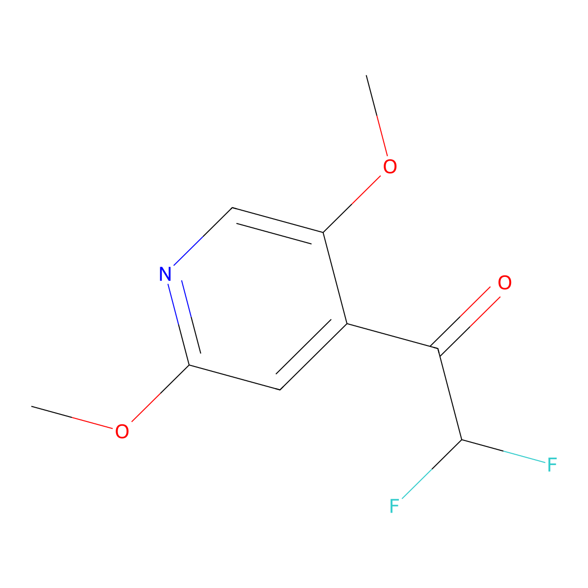 1-(2,5-Dimethoxypyridin-4-yl)-2,2-difluoroethan-1-one molecular structure, CAS 2228460-40-8