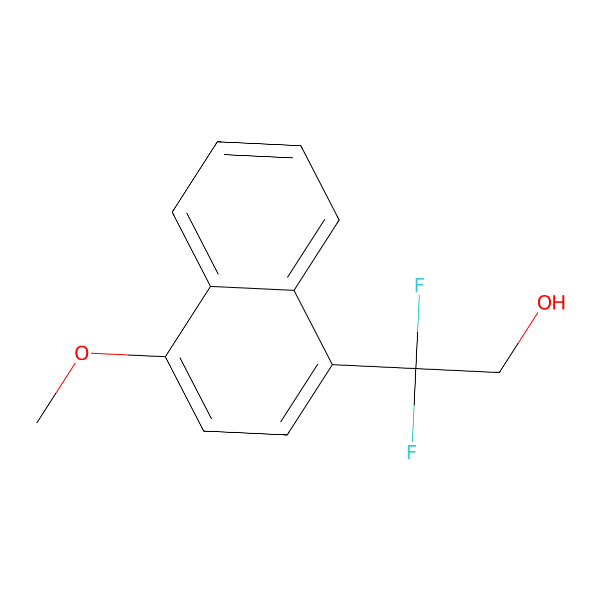2,2-Difluoro-2-(4-methoxynaphthalen-1-yl)ethan-1-ol molecular structure, CAS 2228460-79-3