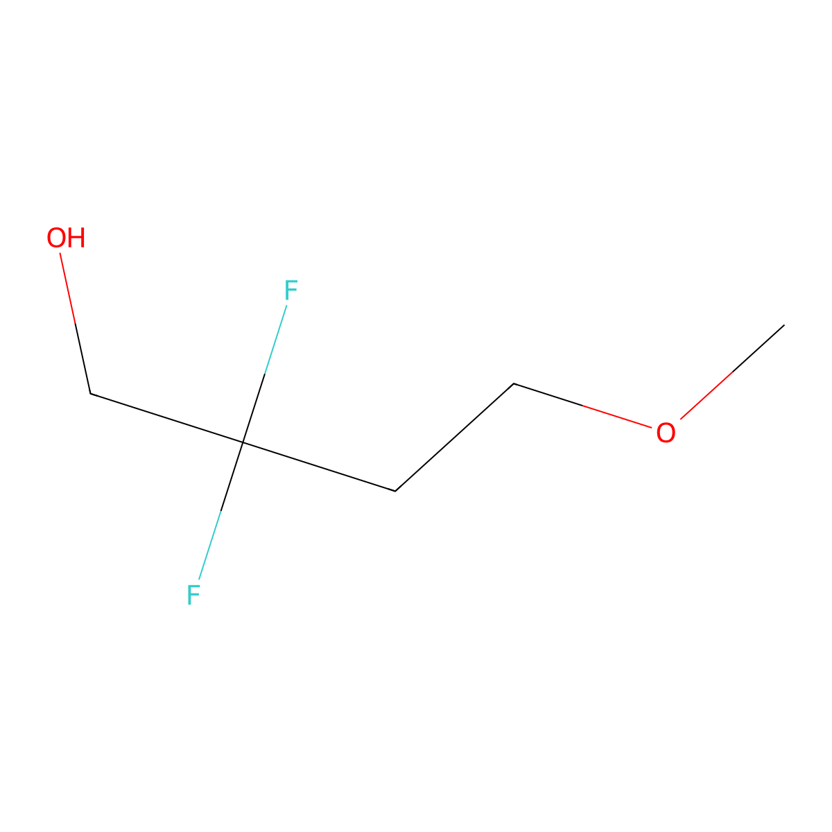 2,2-Difluoro-4-methoxybutan-1-ol molecular structure, CAS 2228461-21-8