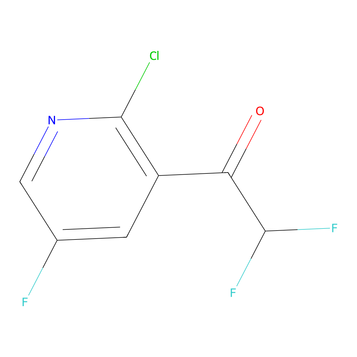 1-(2-Chloro-5-fluoropyridin-3-yl)-2,2-difluoroethan-1-one molecular structure, CAS 2228461-96-7