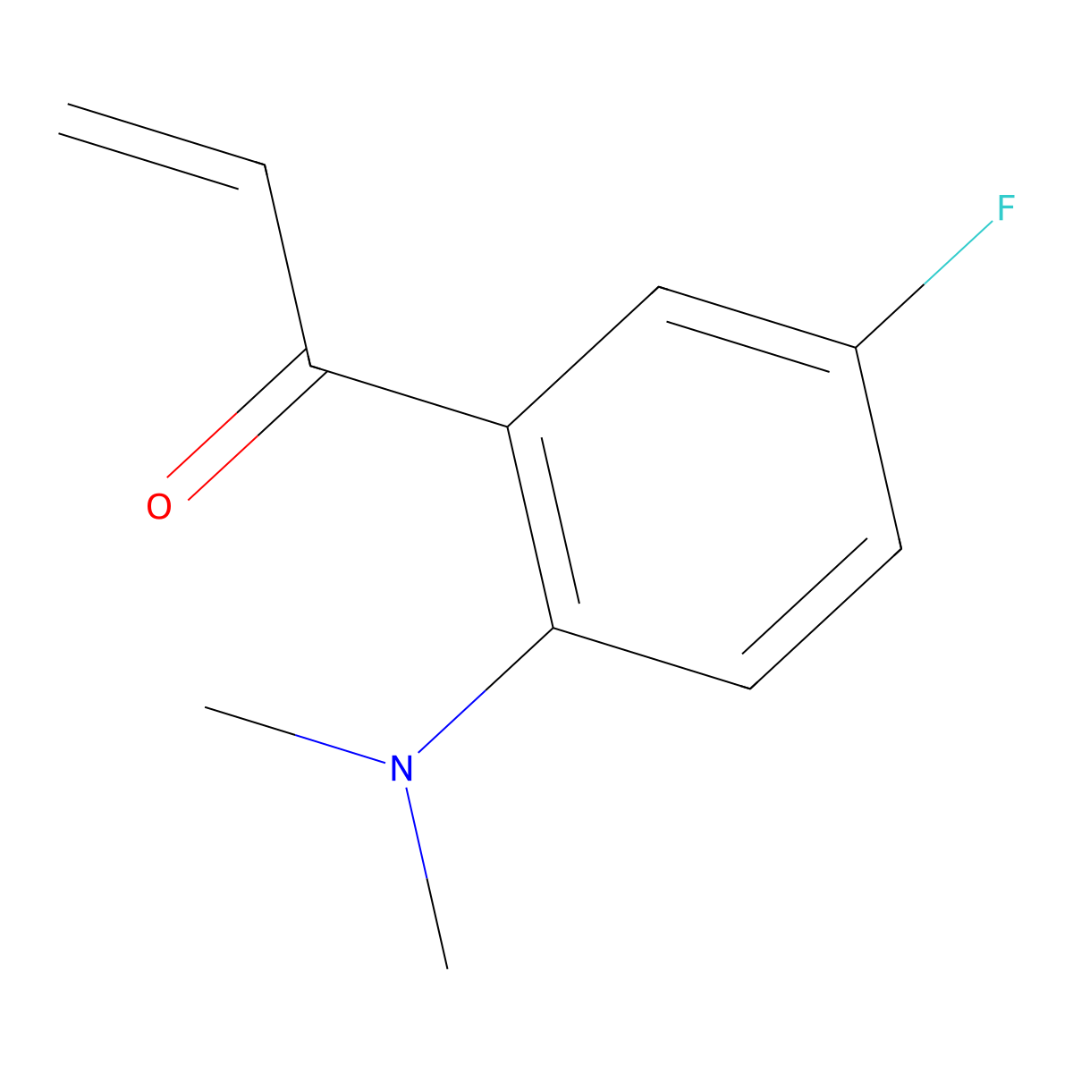 1-[2-(Dimethylamino)-5-fluorophenyl]prop-2-en-1-one molecular structure, CAS 2228462-47-1