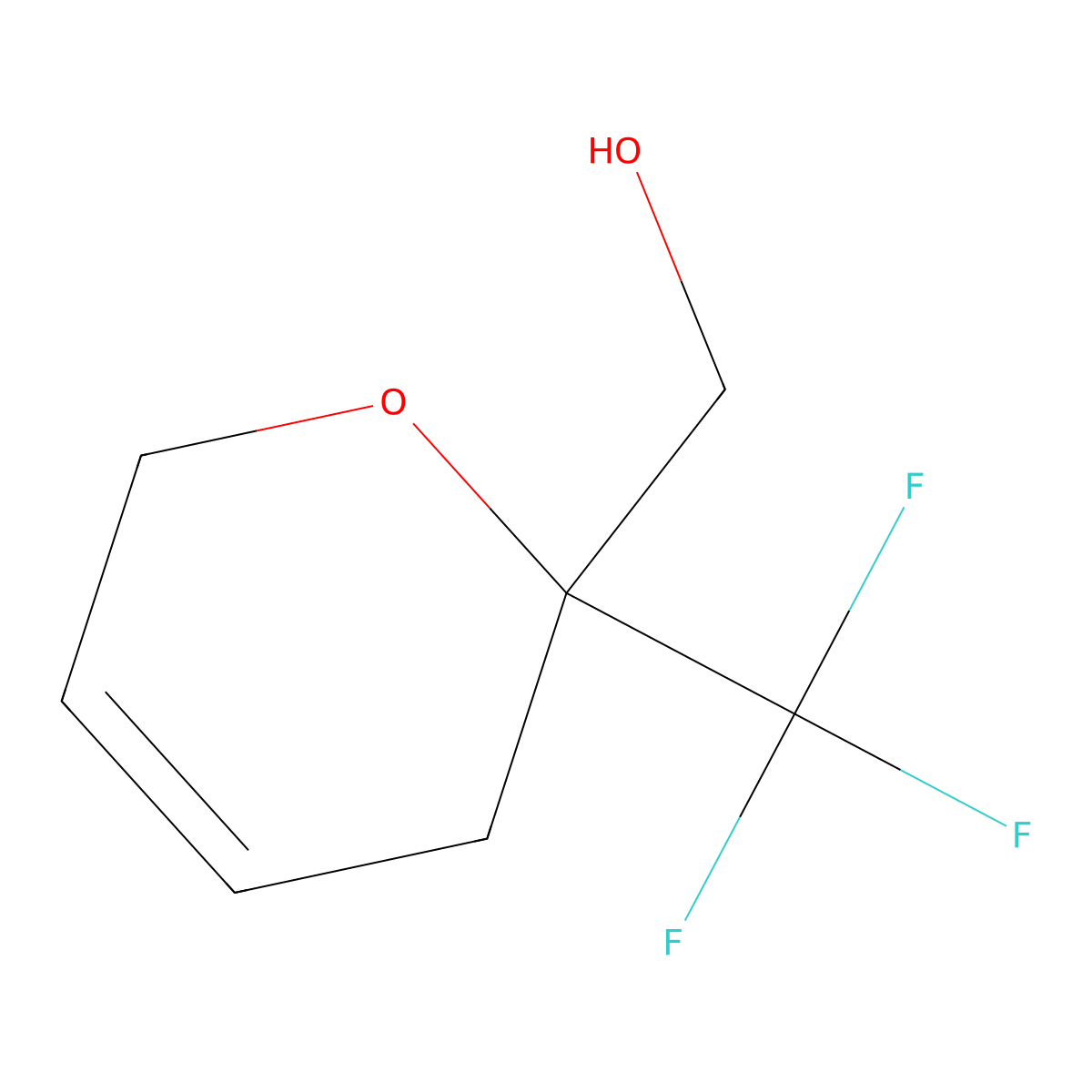 [2-(trifluoromethyl)-3,6-dihydro-2H-pyran-2-yl]methanol molecular structure, CAS 2228462-50-6