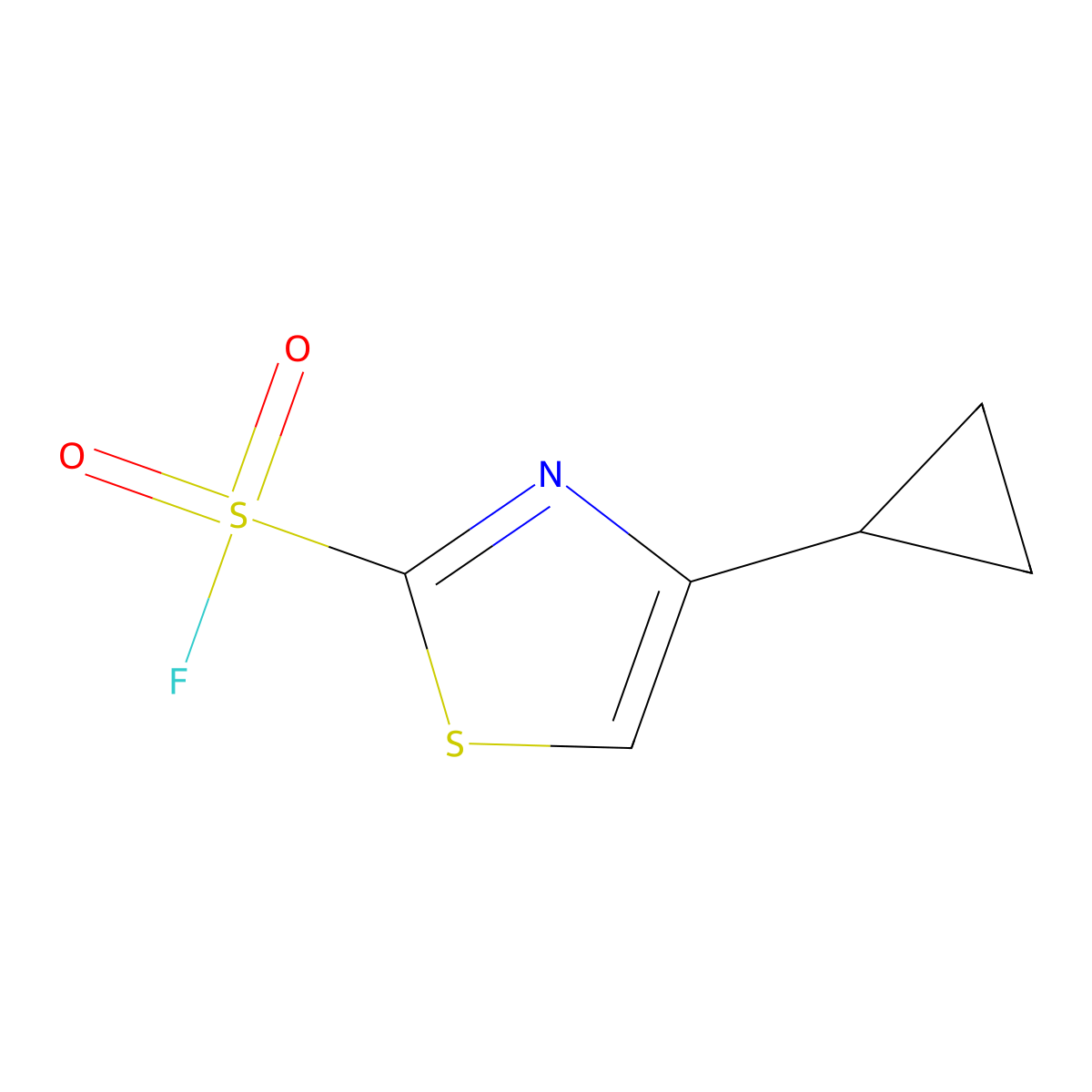 4-Cyclopropyl-1,3-thiazole-2-sulfonyl fluoride molecular structure, CAS 2228462-63-1