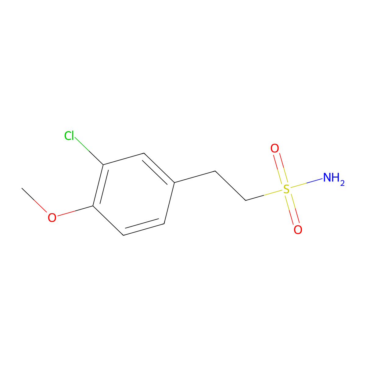 2-(3-Chloro-4-methoxyphenyl)ethane-1-sulfonamide molecular structure, CAS 2228462-65-3