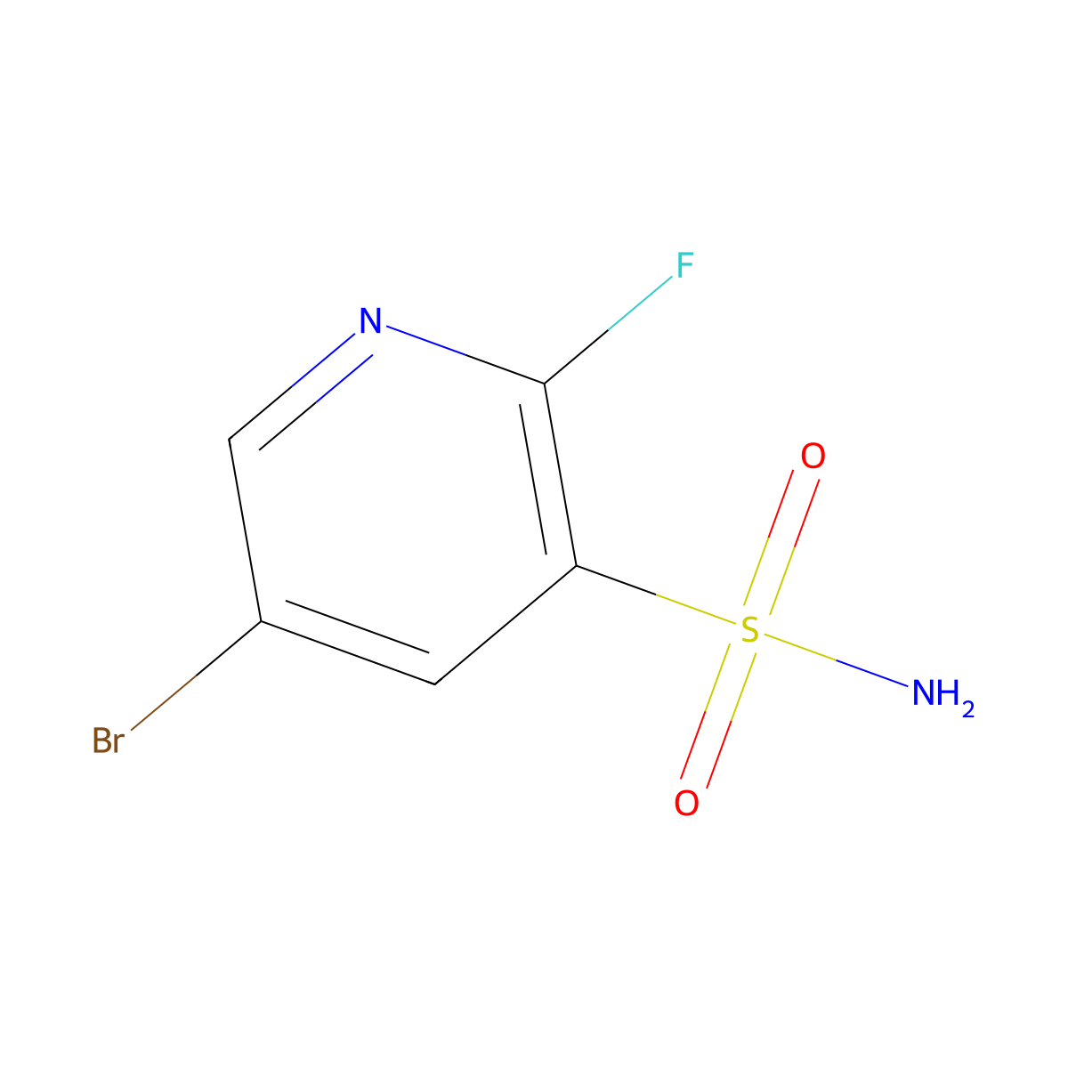 5-Bromo-2-fluoropyridine-3-sulfonamide molecular structure, CAS 2228463-18-9