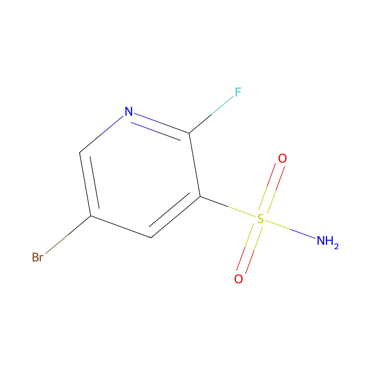 5-Bromo-2-fluoropyridine-3-sulfonamide molecular structure, CAS 2228463-18-9