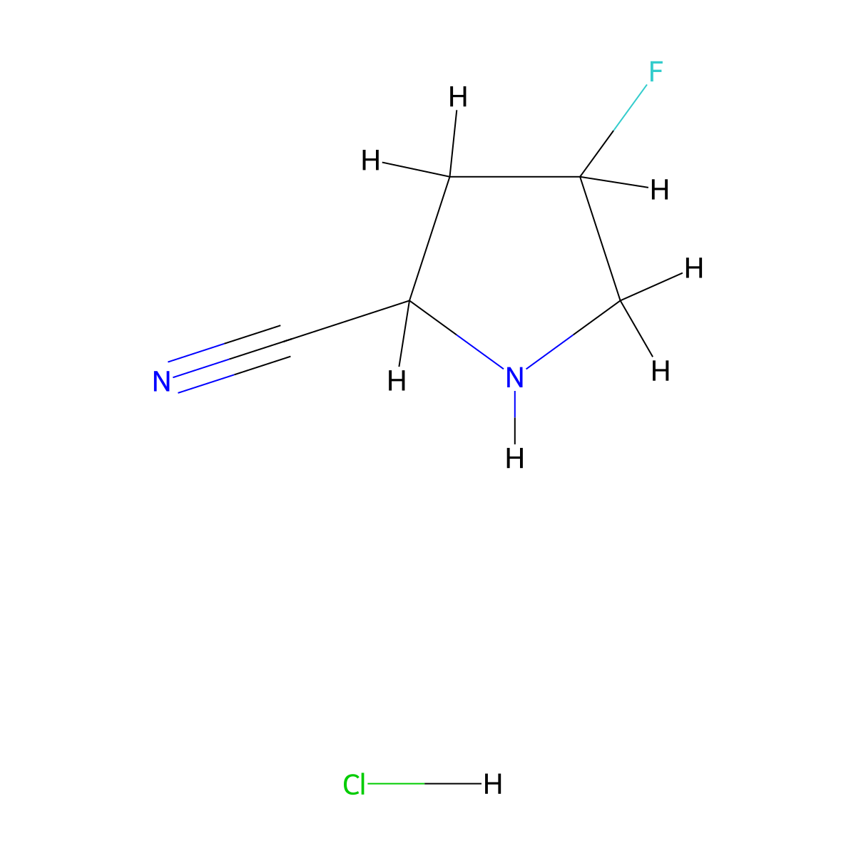 4-Fluoropyrrolidine-2-carbonitrile hydrochloride molecular structure, CAS 2228463-35-0