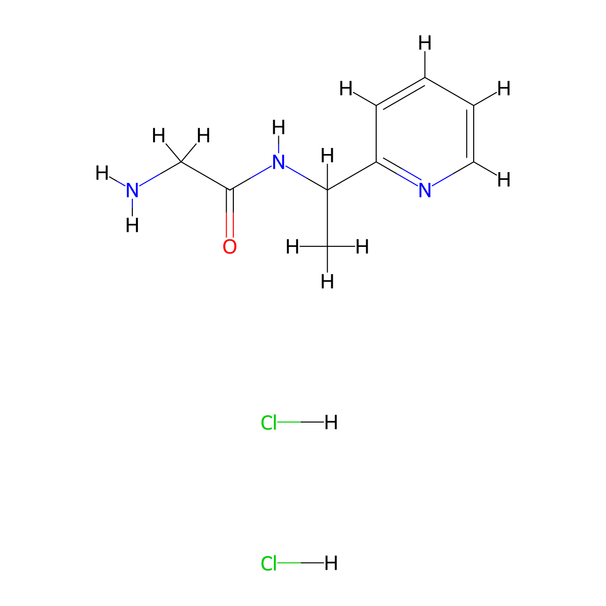 2-amino-N-[1-(pyridin-2-yl)ethyl]acetamide dihydrochloride molecular structure, CAS 2228465-11-8