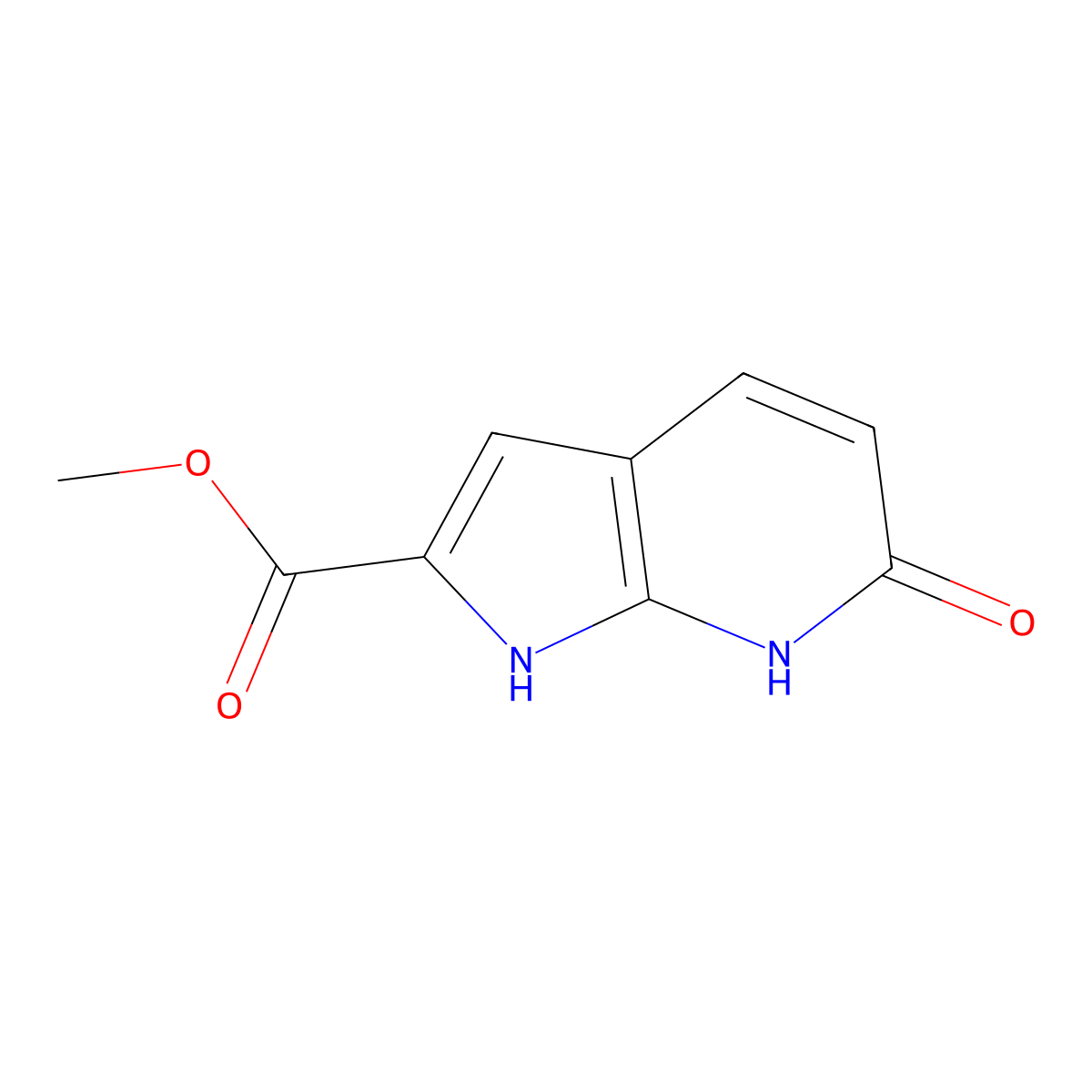 methyl 6-hydroxy-1H-pyrrolo[2,3-b]pyridine-2-carboxylate molecular structure, CAS 2228465-52-7