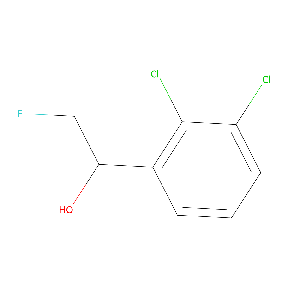 1-(2,3-Dichlorophenyl)-2-fluoroethan-1-ol molecular structure, CAS 2228466-42-8