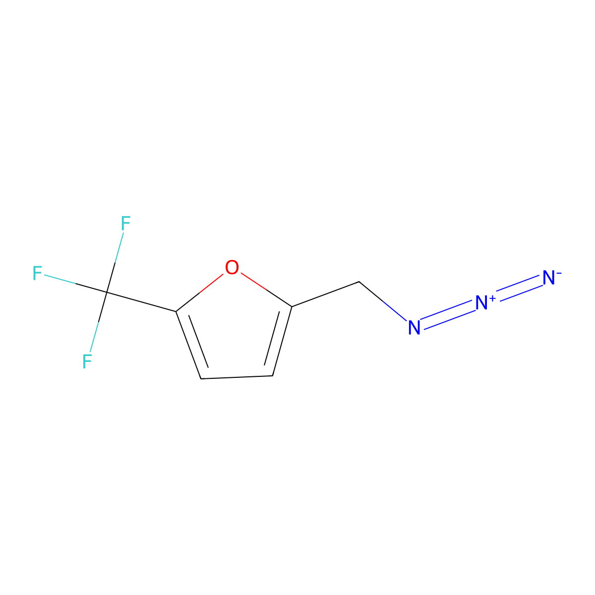2-(Azidomethyl)-5-(trifluoromethyl)furan molecular structure, CAS 2228467-17-0