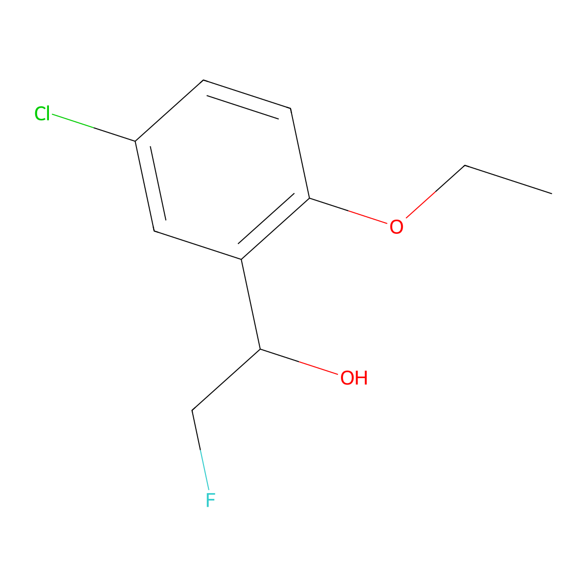 1-(5-Chloro-2-ethoxyphenyl)-2-fluoroethan-1-ol molecular structure, CAS 2228467-63-6
