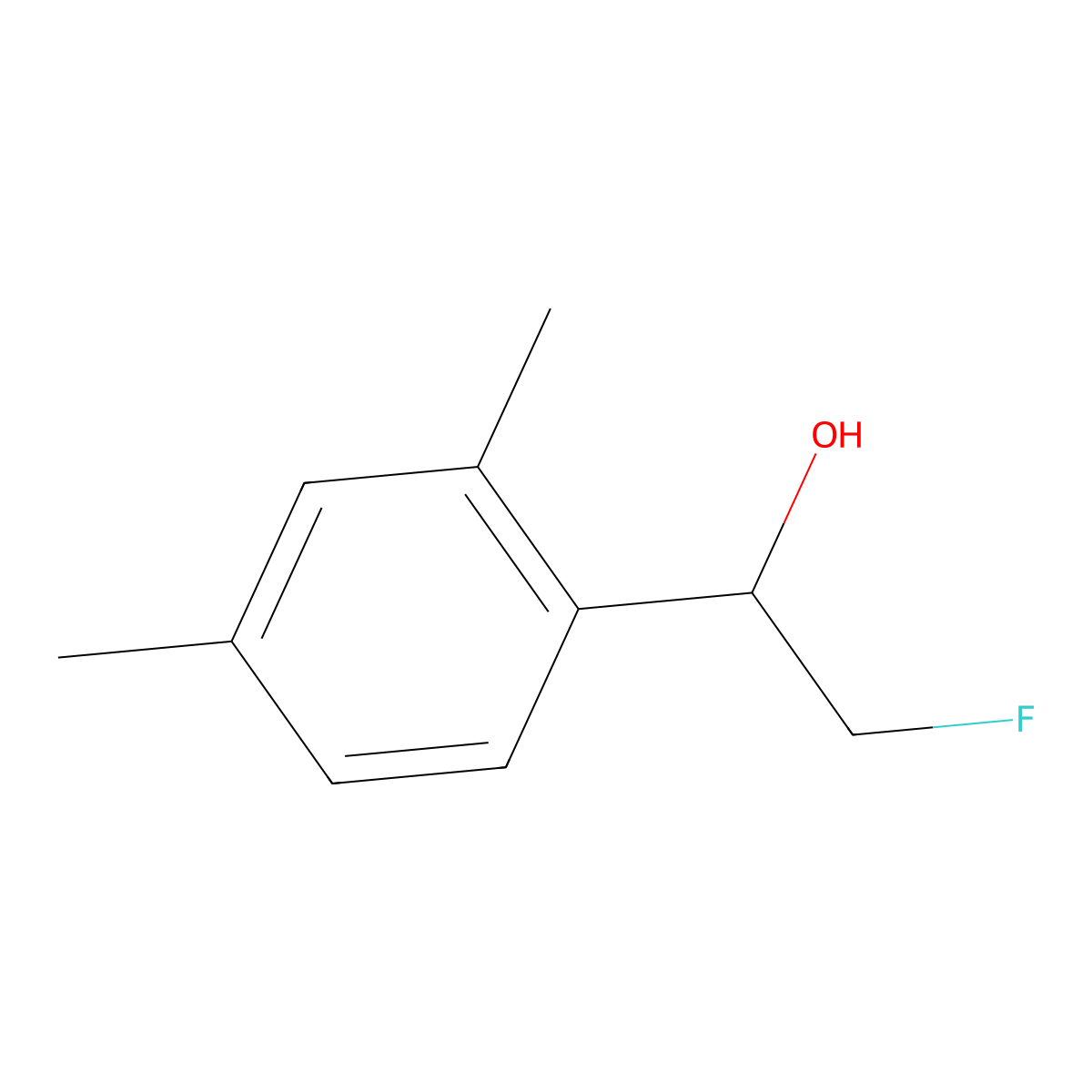 1-(2,4-Dimethylphenyl)-2-fluoroethan-1-ol molecular structure, CAS 2228469-18-7