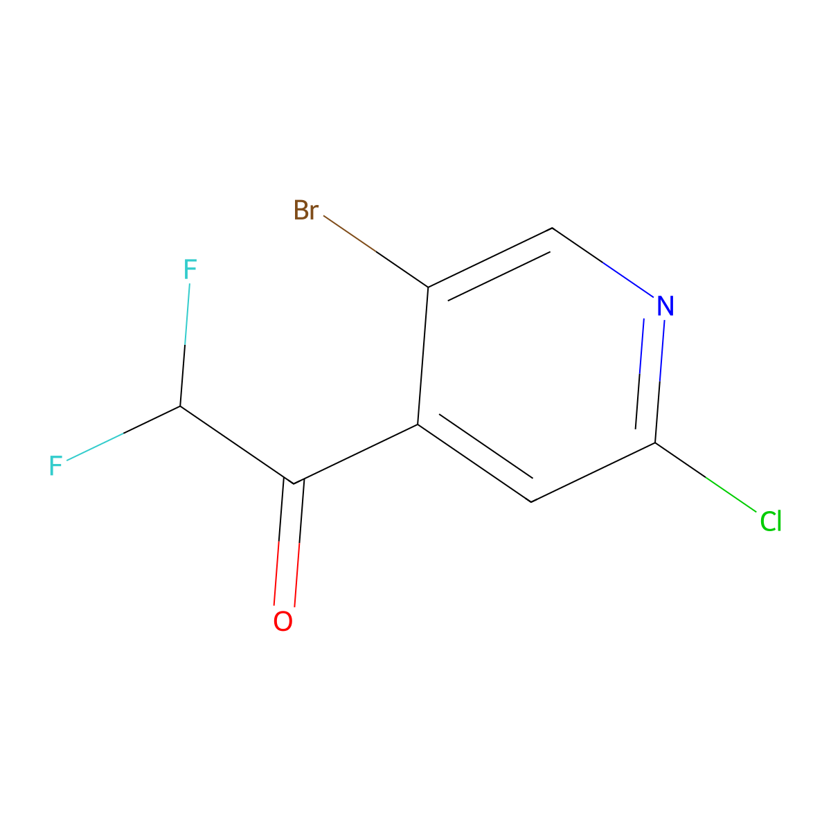 1-(5-Bromo-2-chloropyridin-4-yl)-2,2-difluoroethanone molecular structure, CAS 2228469-21-2