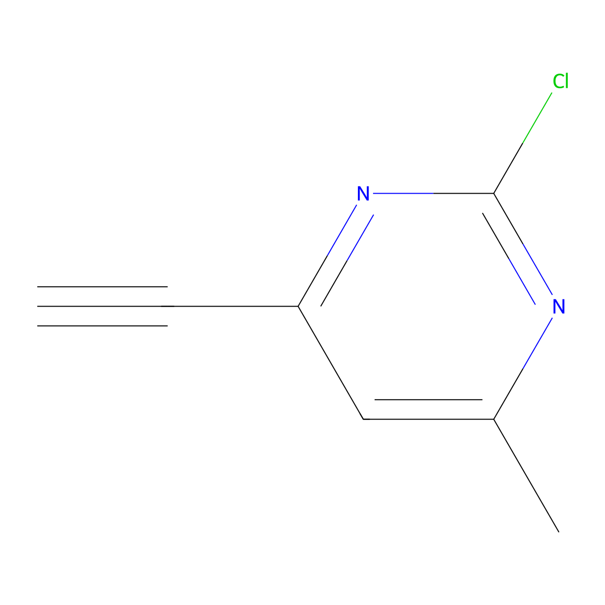 2-Chloro-4-ethynyl-6-methylpyrimidine molecular structure, CAS 2228469-32-5