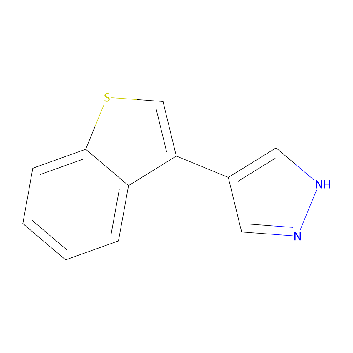 4-(1-benzothiophen-3-yl)-1H-pyrazole molecular structure, CAS 2228469-56-3