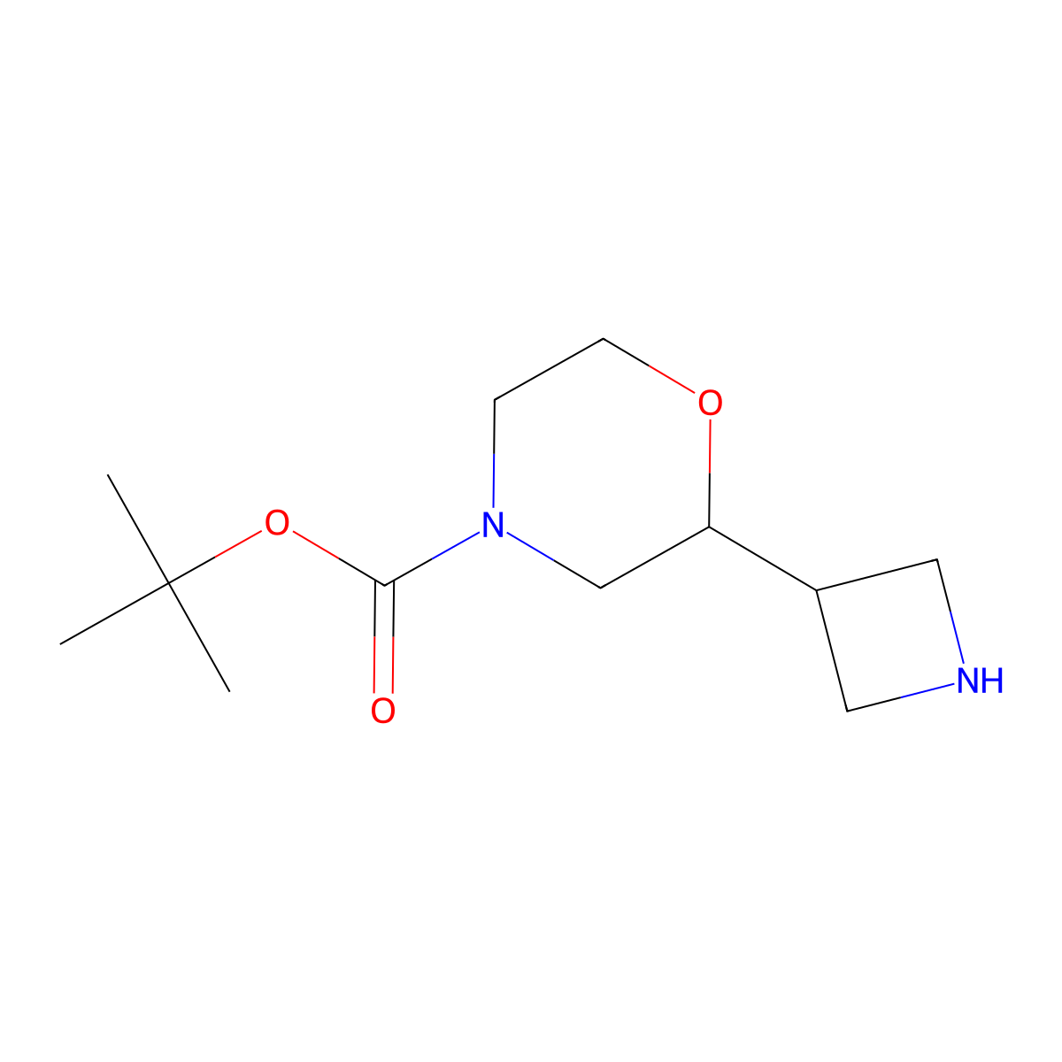 Tert-butyl 2-(azetidin-3-YL)morpholine-4-carboxylate molecular structure, CAS 2228469-98-3