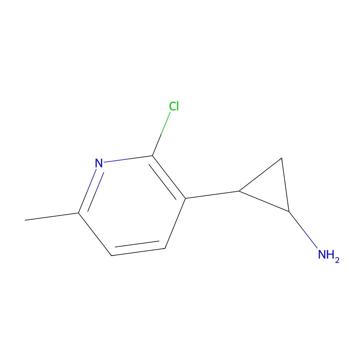 2-(2-Chloro-6-methylpyridin-3-yl)cyclopropan-1-amine molecular structure, CAS 2228470-22-0