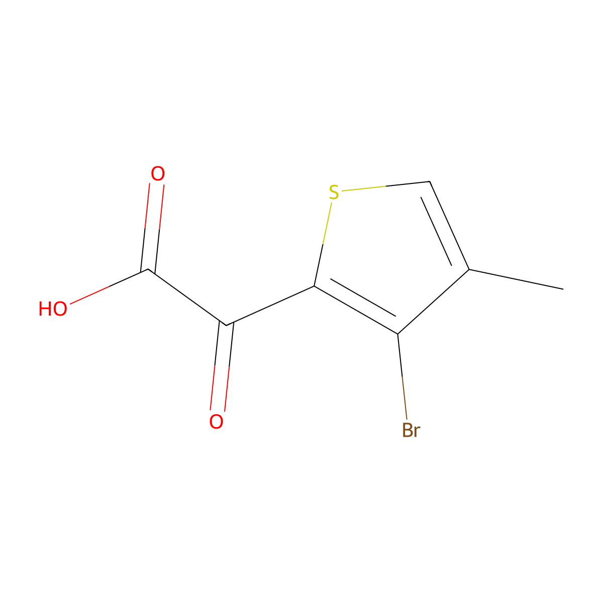 2-(3-Bromo-4-methylthiophen-2-yl)-2-oxoacetic acid molecular structure, CAS 2228470-26-4