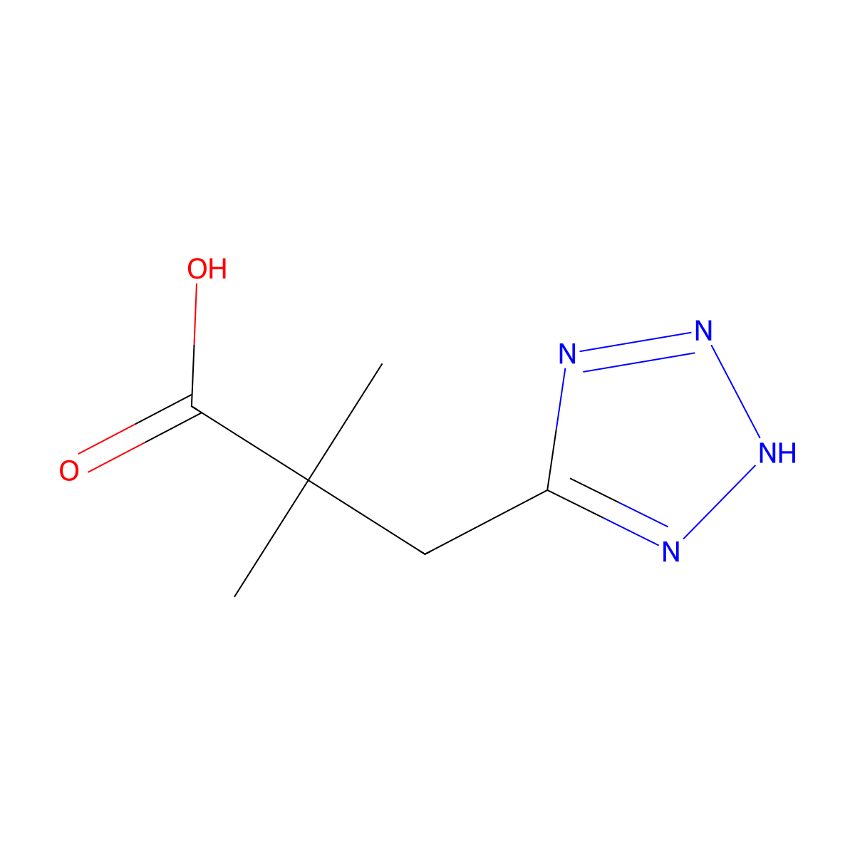 2,2-dimethyl-3-(1H-1,2,3,4-tetrazol-5-yl)propanoicacid molecular structure, CAS 2228472-66-8