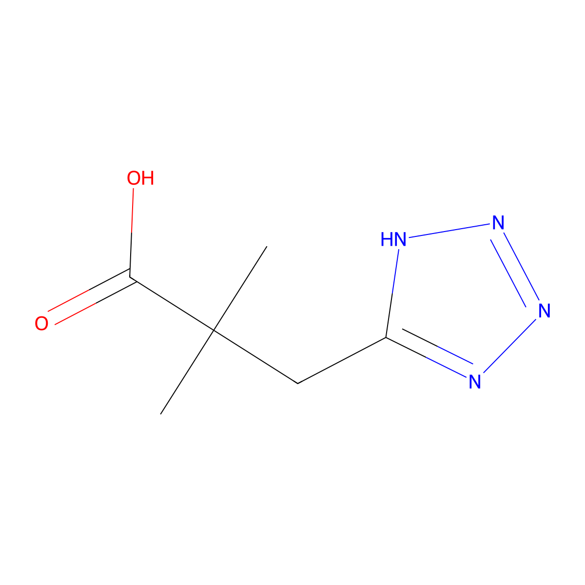 2,2-dimethyl-3-(1H-1,2,3,4-tetrazol-5-yl)propanoicacid molecular structure, CAS 2228472-66-8