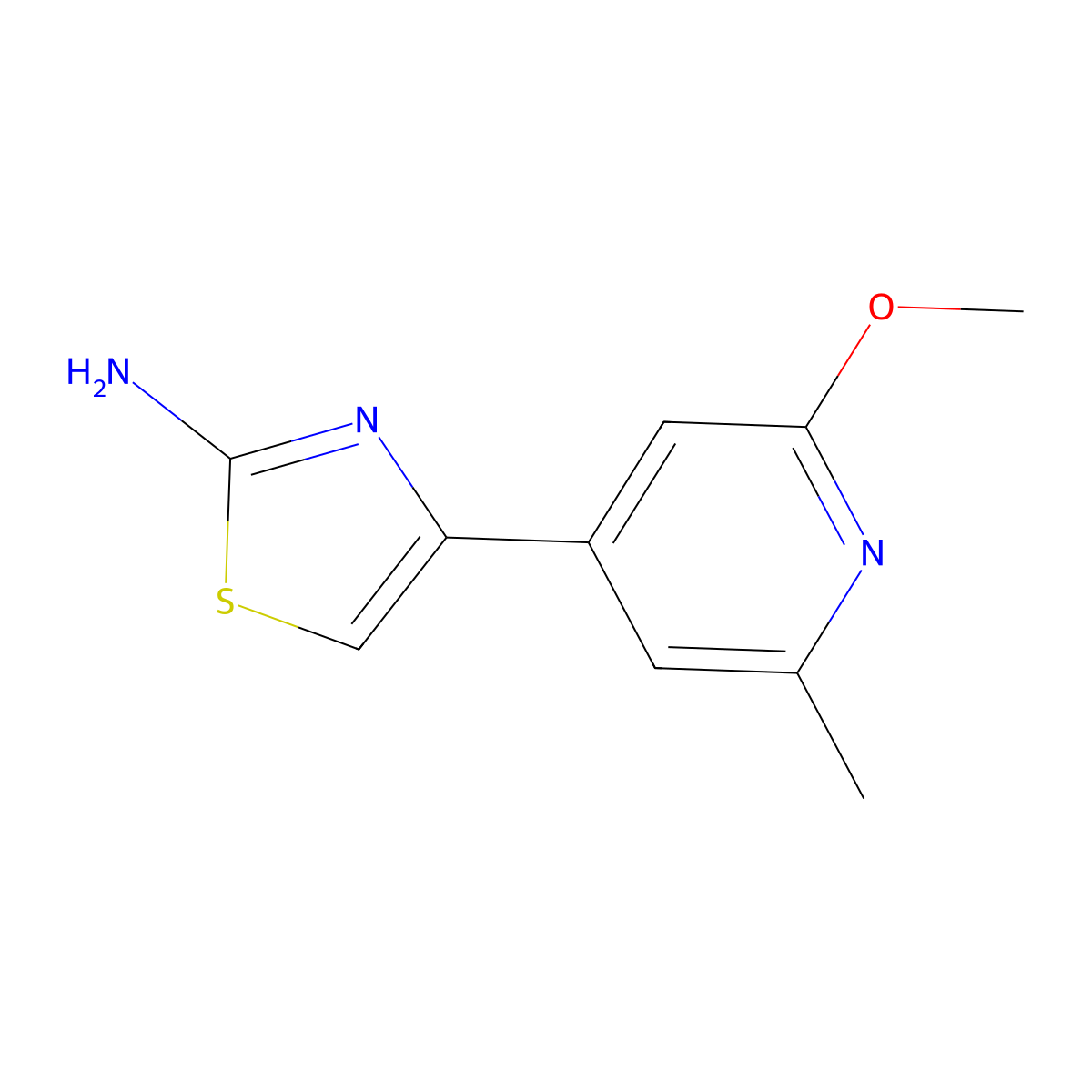 4-(2-Methoxy-6-methylpyridin-4-yl)-1,3-thiazol-2-amine molecular structure, CAS 2228473-38-7