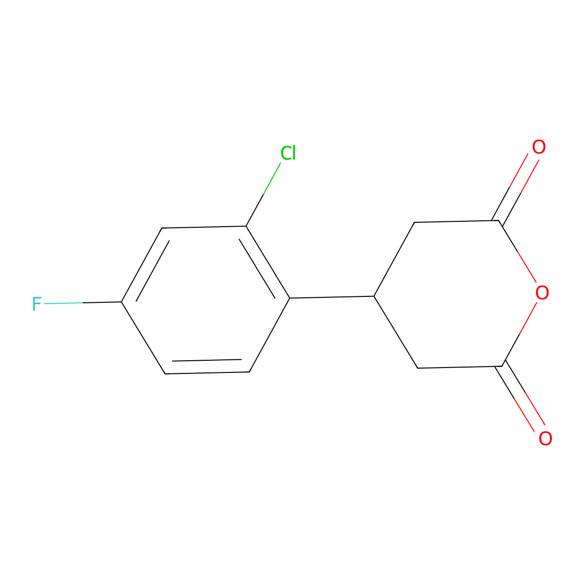 4-(2-Chloro-4-fluorophenyl)oxane-2,6-dione molecular structure, CAS 2228473-50-3