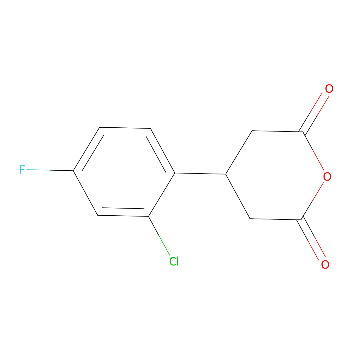 4-(2-Chloro-4-fluorophenyl)oxane-2,6-dione molecular structure, CAS 2228473-50-3