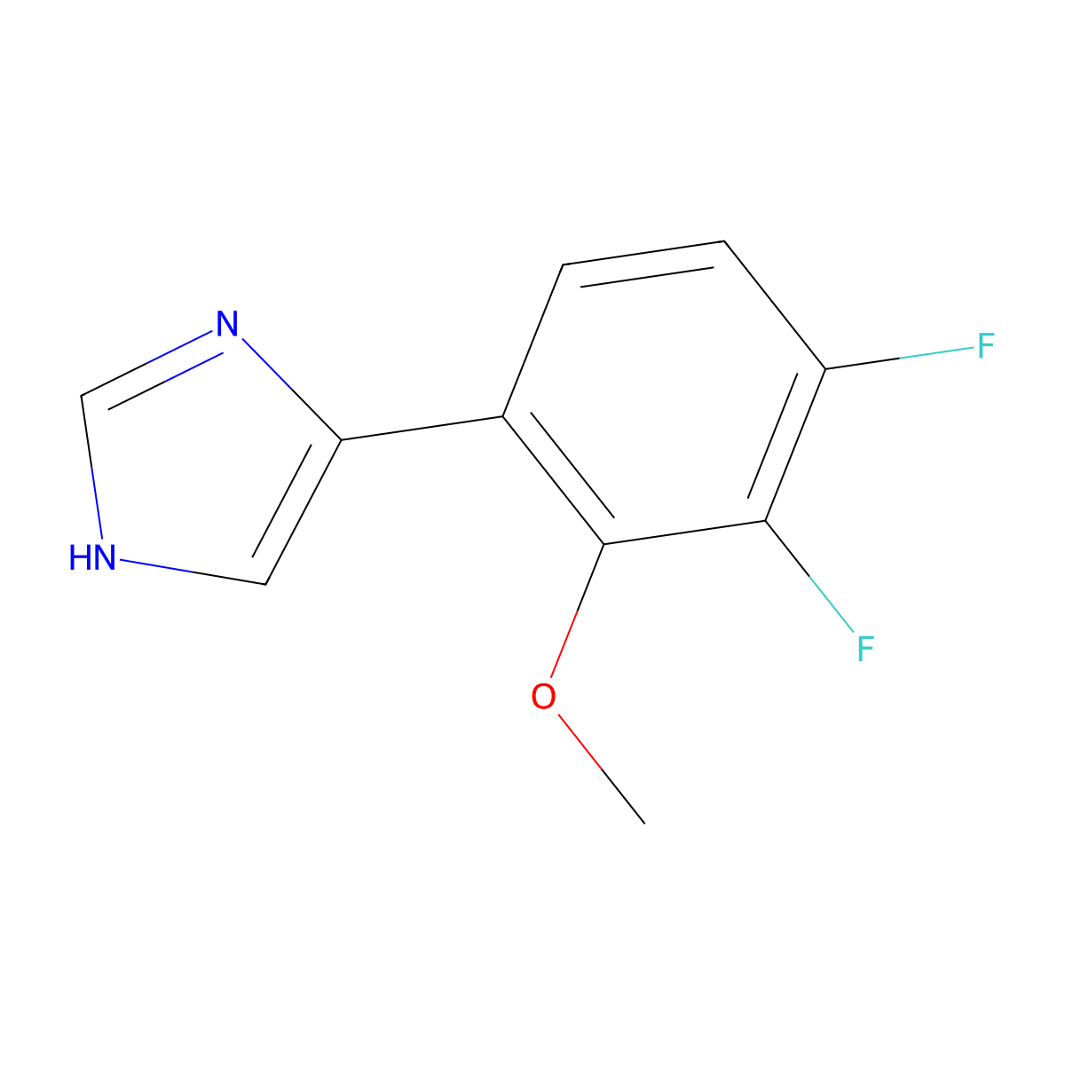 4-(3,4-difluoro-2-methoxyphenyl)-1H-imidazole molecular structure, CAS 2228475-78-1