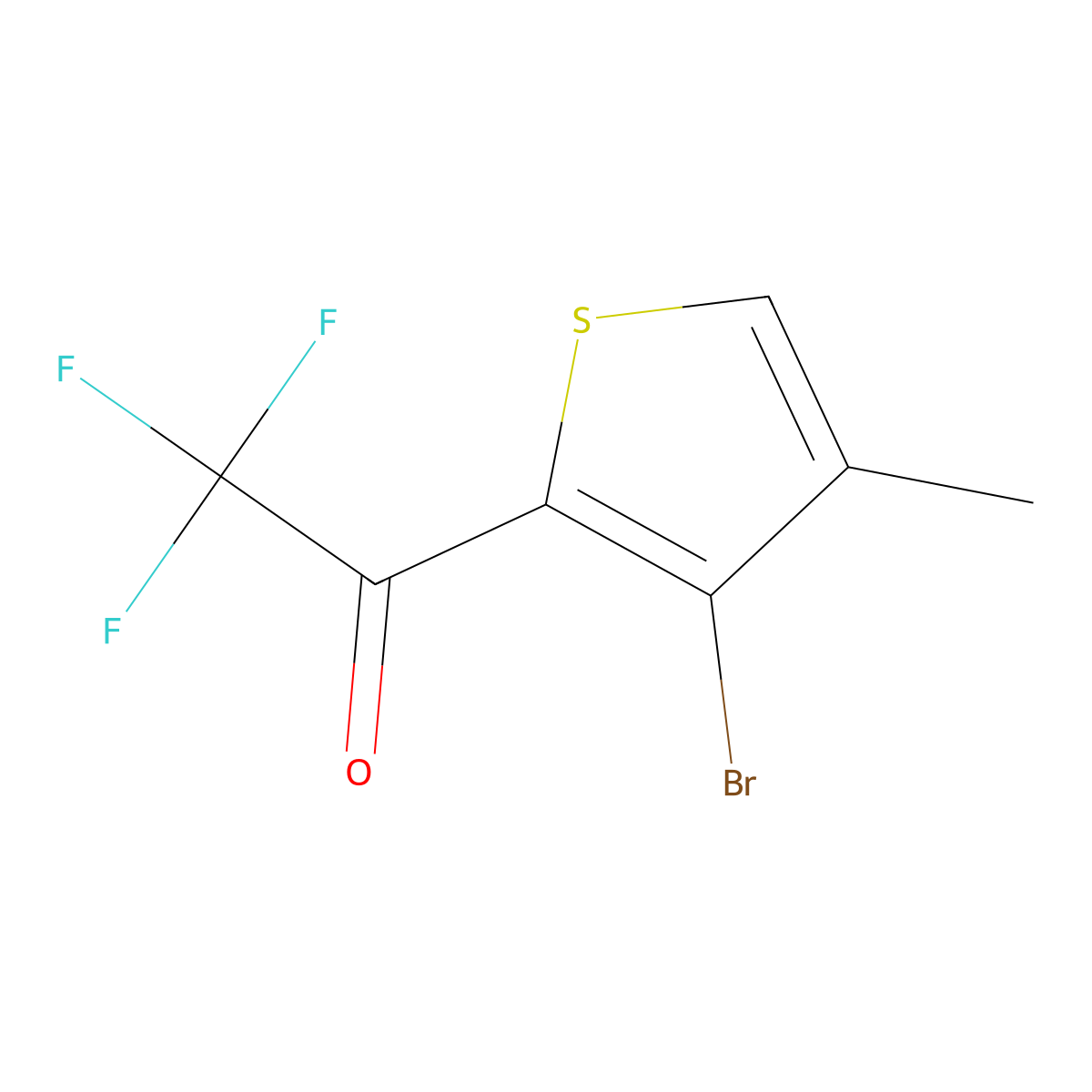 1-(3-Bromo-4-methylthiophen-2-yl)-2,2,2-trifluoroethan-1-one molecular structure, CAS 2228480-55-3