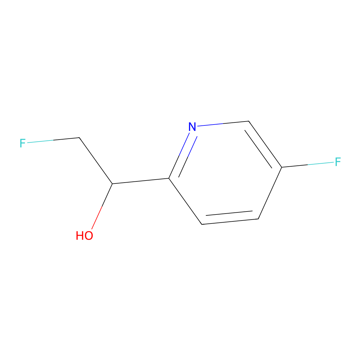 2-Fluoro-1-(5-fluoropyridin-2-yl)ethan-1-ol molecular structure, CAS 2228483-34-7