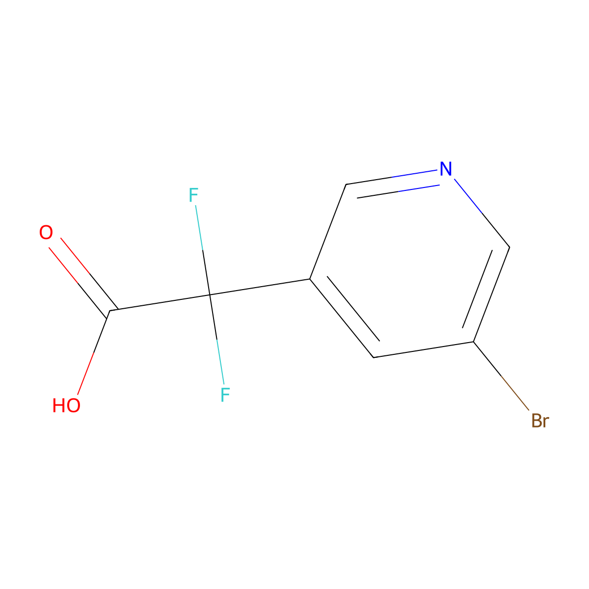 2-(5-Bromopyridin-3-yl)-2,2-difluoroacetic acid molecular structure, CAS 2228483-99-4