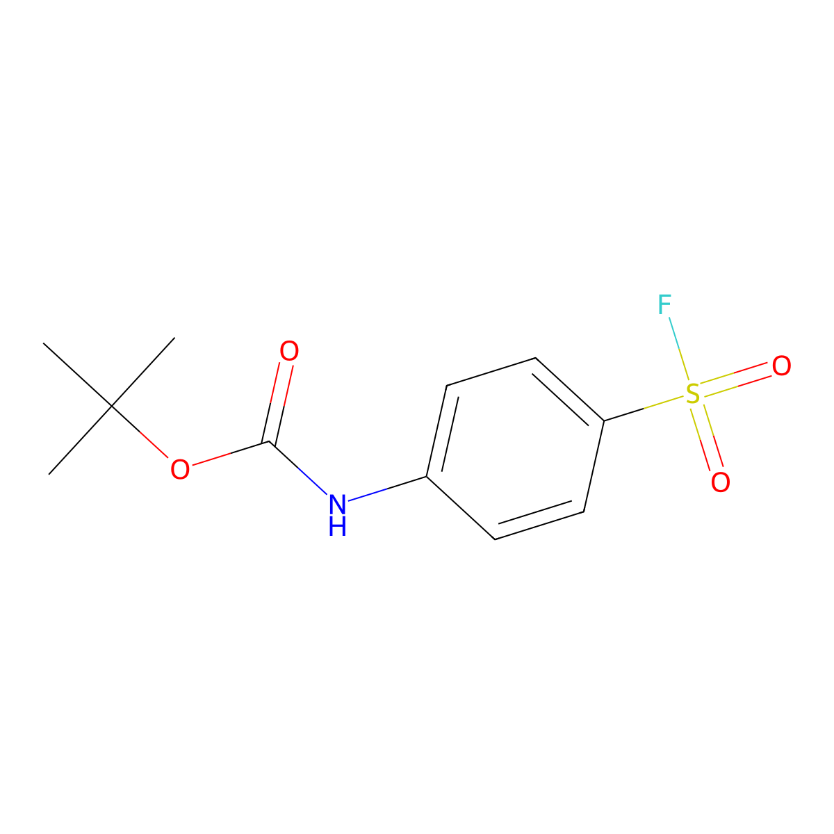tert-butyl N-[4-(fluorosulfonyl)phenyl]carbamate molecular structure, CAS 2228488-17-1