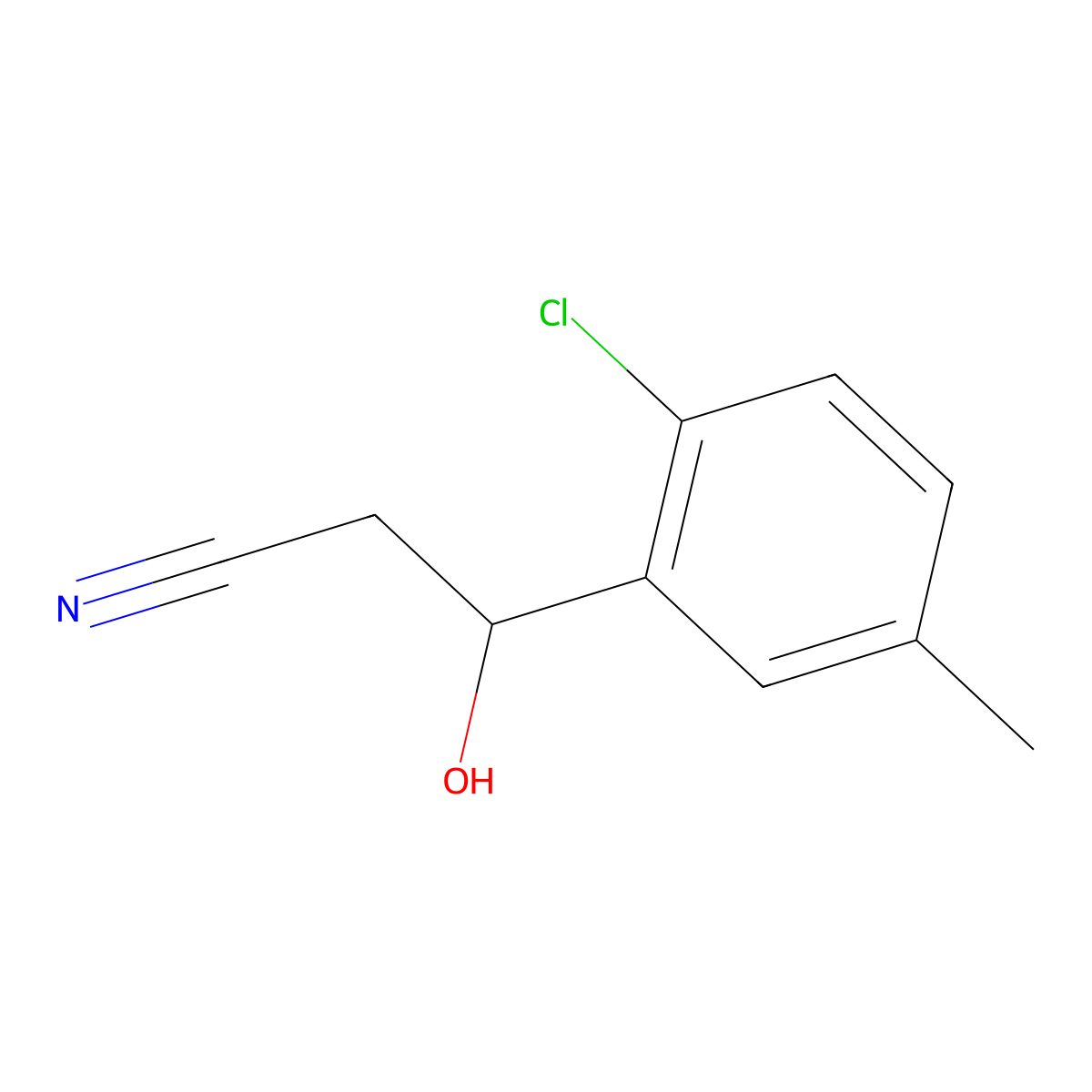 3-(2-Chloro-5-methylphenyl)-3-hydroxypropanenitrile molecular structure, CAS 2228495-14-3