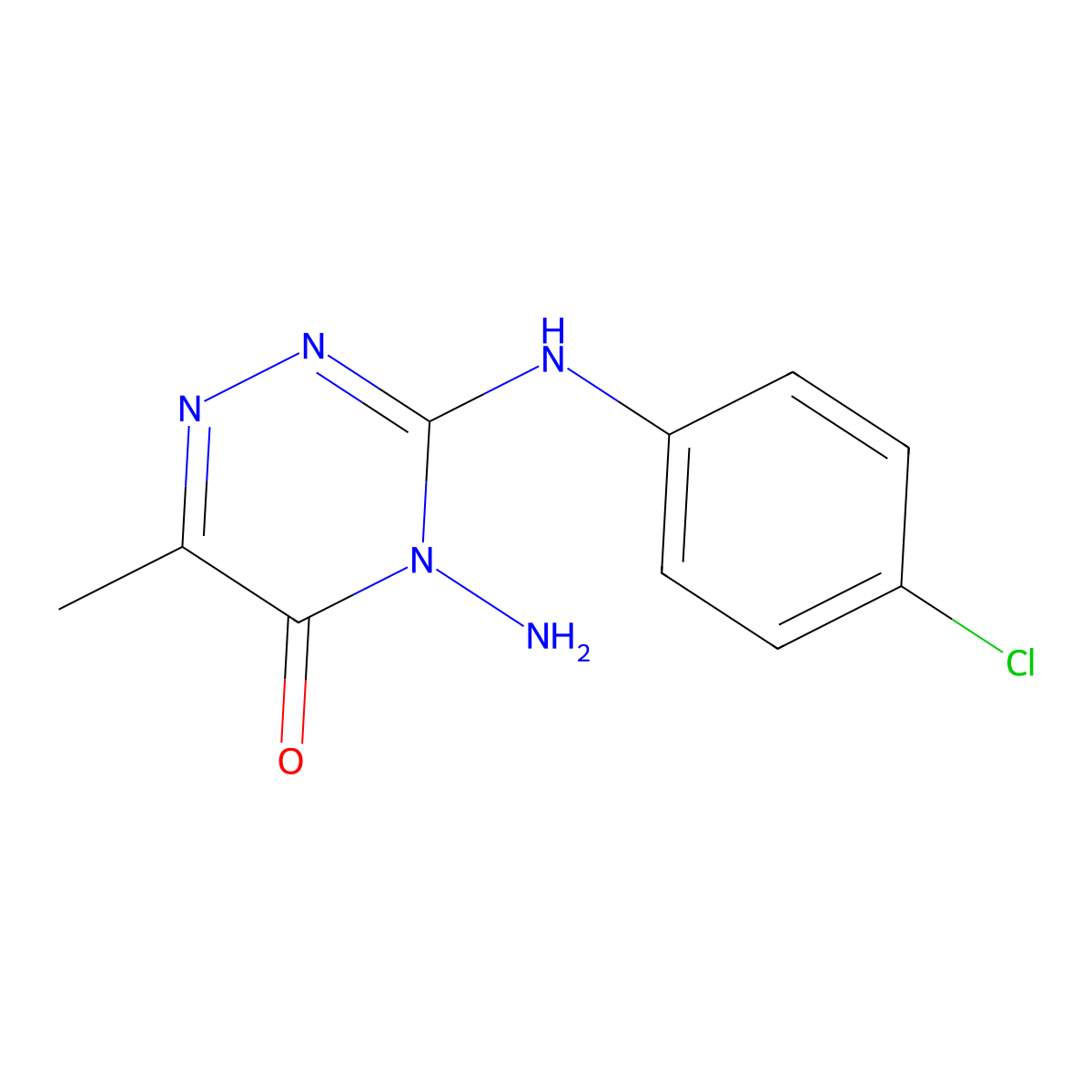 4-Amino-3-(4-chloroanilino)-6-methyl-4,5-dihydro-1,2,4-triazin-5-one molecular structure, CAS 22285-10-5