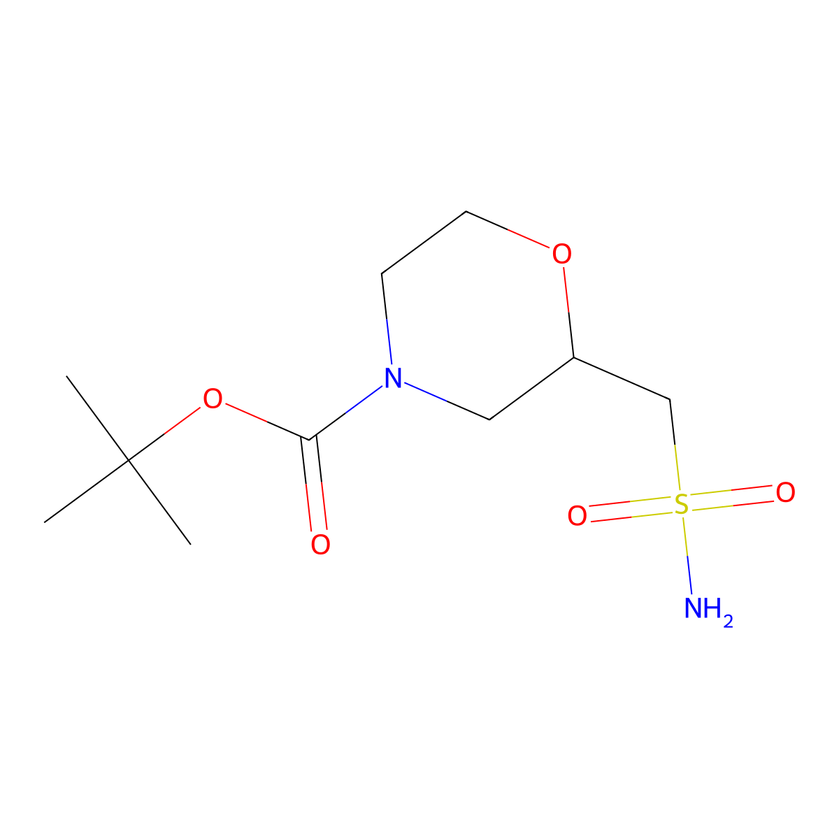 Tert-butyl 2-(sulfamoylmethyl)morpholine-4-carboxylate molecular structure, CAS 2228500-69-2