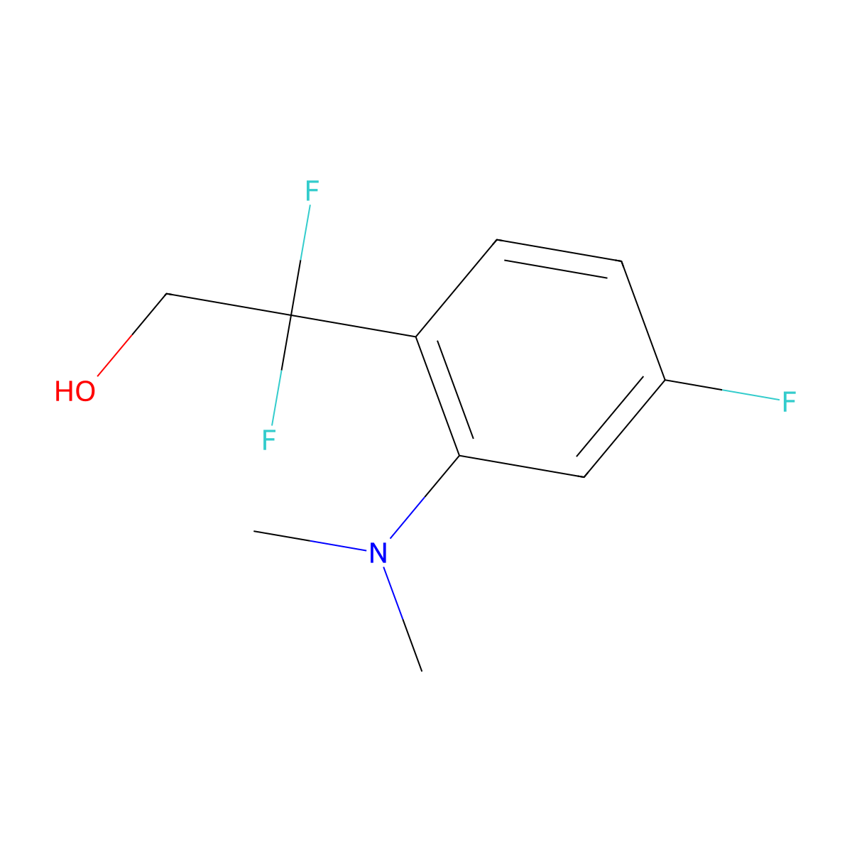 2-[2-(Dimethylamino)-4-fluorophenyl]-2,2-difluoroethan-1-ol molecular structure, CAS 2228501-30-0