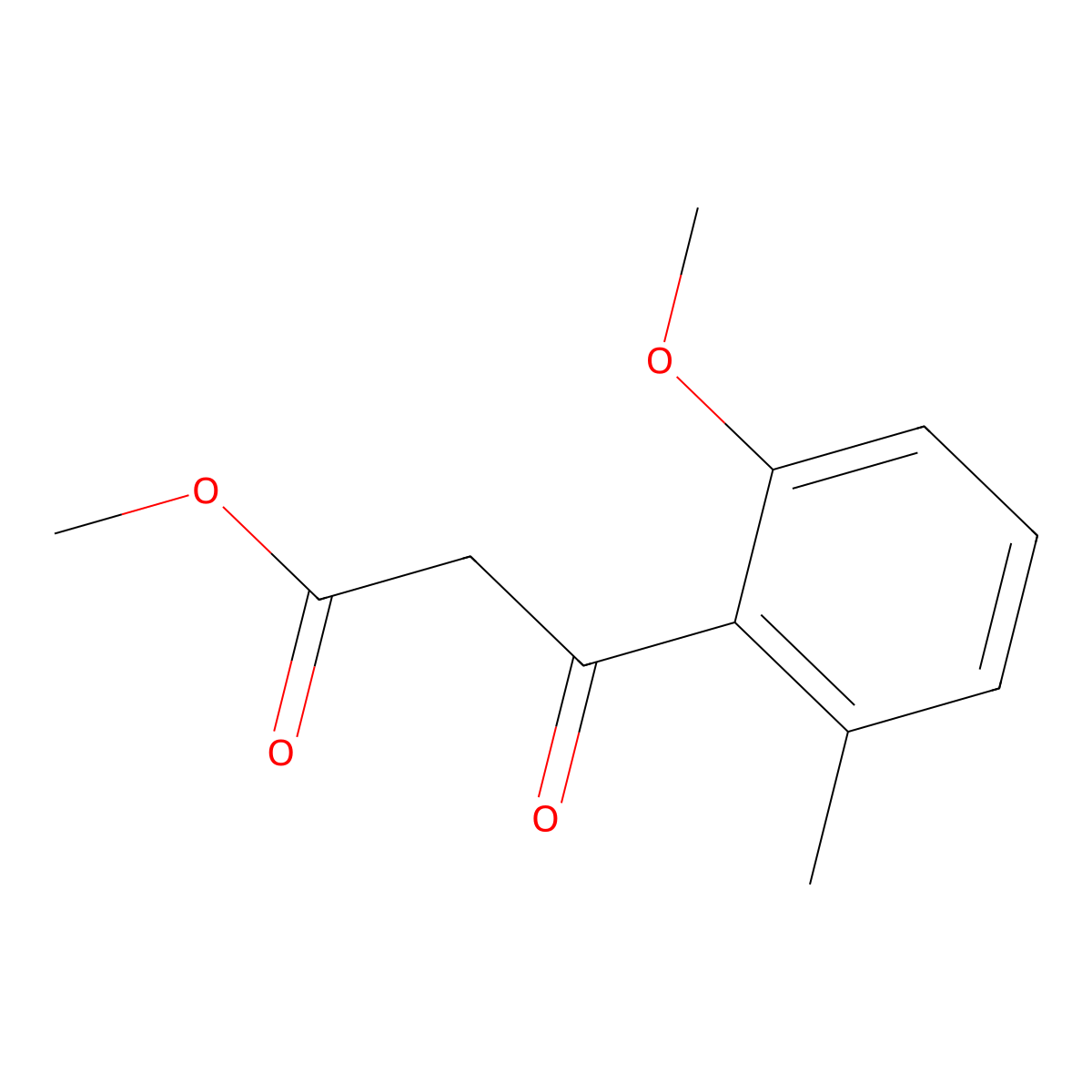 Methyl 3-(2-methoxy-6-methylphenyl)-3-oxopropanoate molecular structure, CAS 2228501-33-3