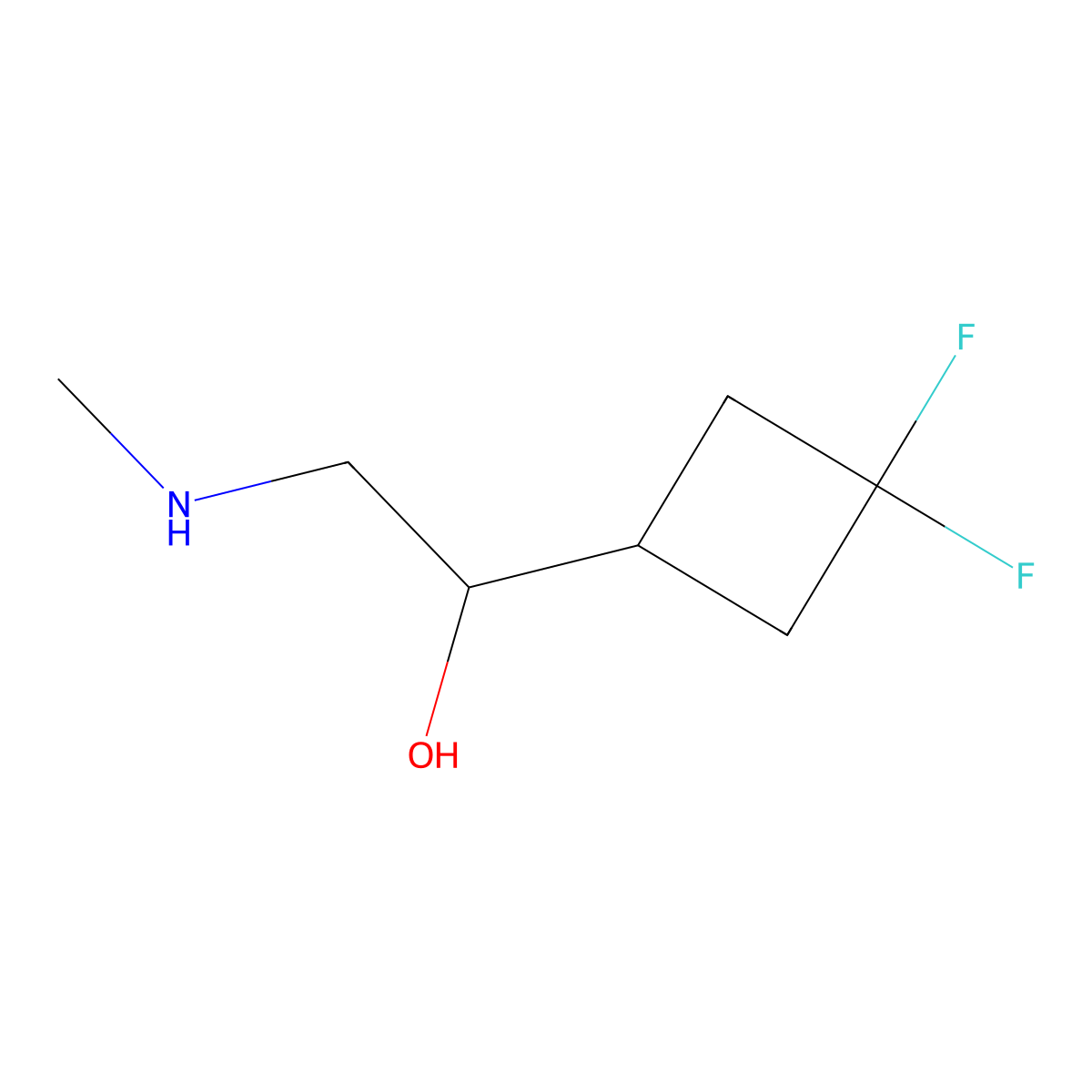 1-(3,3-Difluorocyclobutyl)-2-(methylamino)ethan-1-ol molecular structure, CAS 2228501-74-2