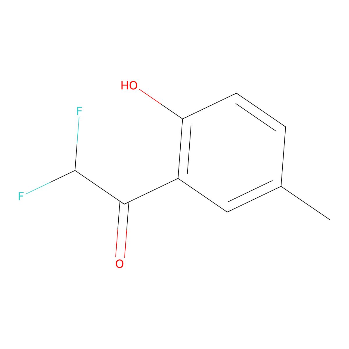 2,2-Difluoro-1-(2-hydroxy-5-methylphenyl)ethan-1-one molecular structure, CAS 2228502-71-2