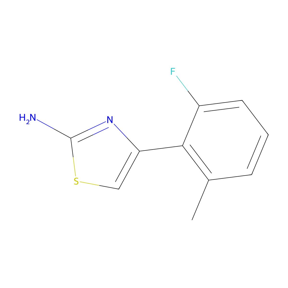4-(2-Fluoro-6-methylphenyl)-1,3-thiazol-2-amine molecular structure, CAS 2228505-71-1