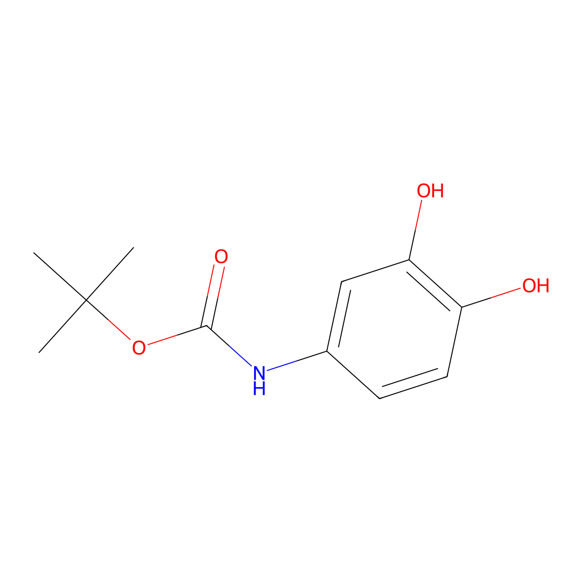 tert-butyl N-(3,4-dihydroxyphenyl)carbamate molecular structure, CAS 2228506-07-6