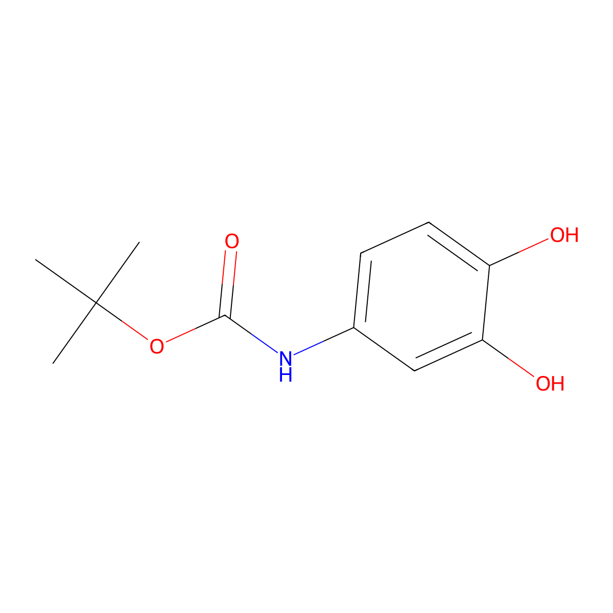 tert-butyl N-(3,4-dihydroxyphenyl)carbamate molecular structure, CAS 2228506-07-6