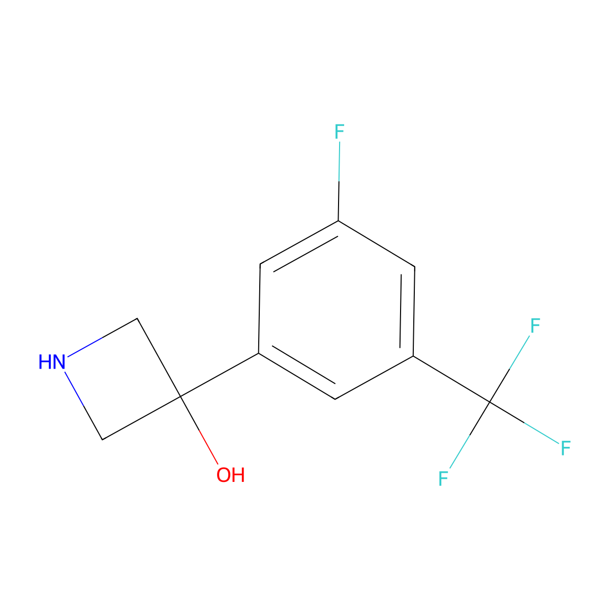 3-[3-Fluoro-5-(trifluoromethyl)phenyl]azetidin-3-ol molecular structure, CAS 2228508-93-6